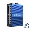 STONET NIS3016 PRO Switch Industrial 16 puertos Gigabit carril-Din, rango extendido de temperature, IP40 y EMC4