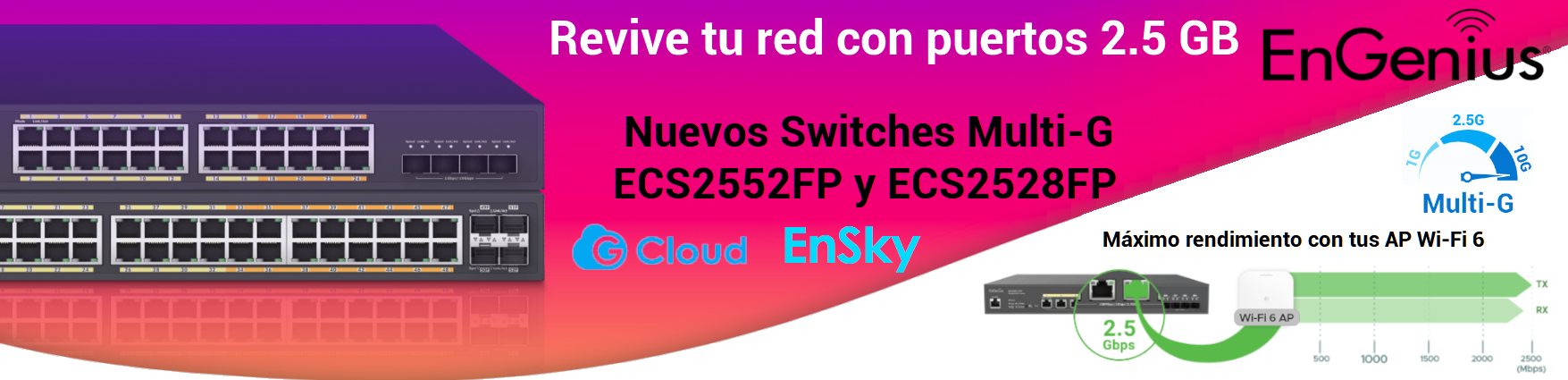 Streakwave  EnGenius Technologies ECS2552FP Cloud 48-Port 740W PoE+ Switch