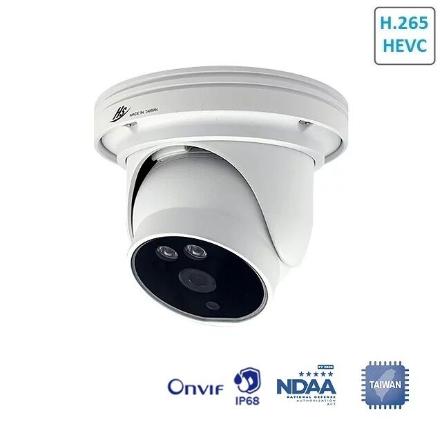 HISHARP HS-D105N4-E Cámara IP 2 Mp, compresión H.265/MJPEG, PoE, IR Led 20 M, IP68, formato Domo, 3.6 mm, ONVIF, NDAA