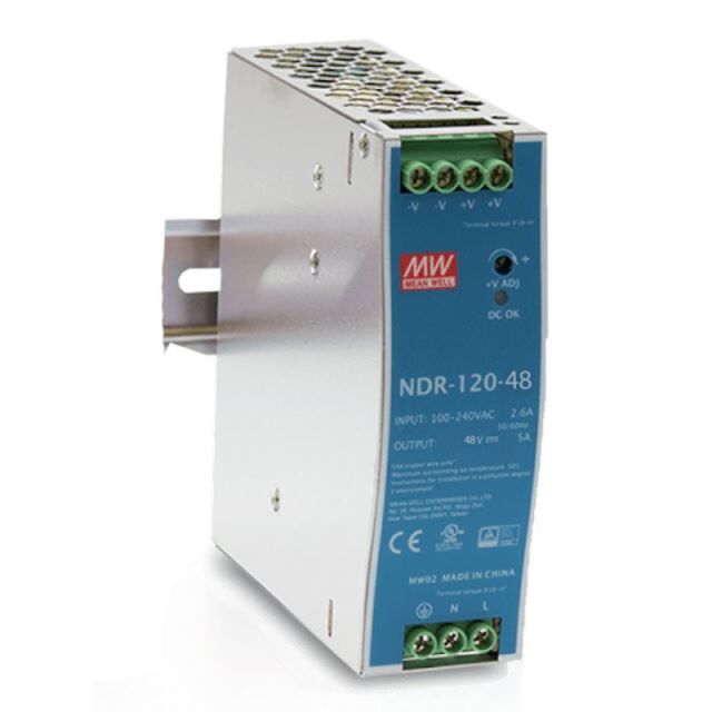 ECOM Fuente de alimentación conmutada Carril-Din NDR-120-48 120W 48V 2.5A para switches industriales