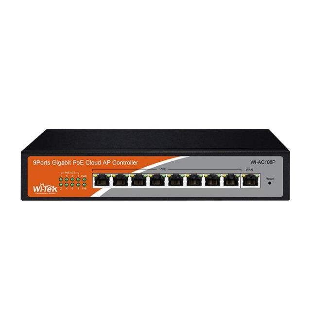 WI-TEK WI-AC108P Gateway/Router 9 puertos Gigabit (8 PoE), servidor VPN: Open VPN, IPSEC, PPTP y L2TP