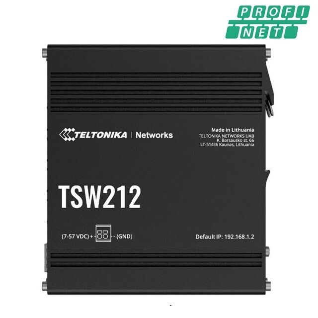 TELTONIKA TSW212 Switch Industrial Carril DIN 8 puertos Giga + 2 Slot SFP Gestionable v2, v3, Compatible Profinet